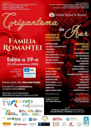 „Crizantema de Aur” 2026, ediția a 59-a: trei zile dedicate „Familiei Romanței”